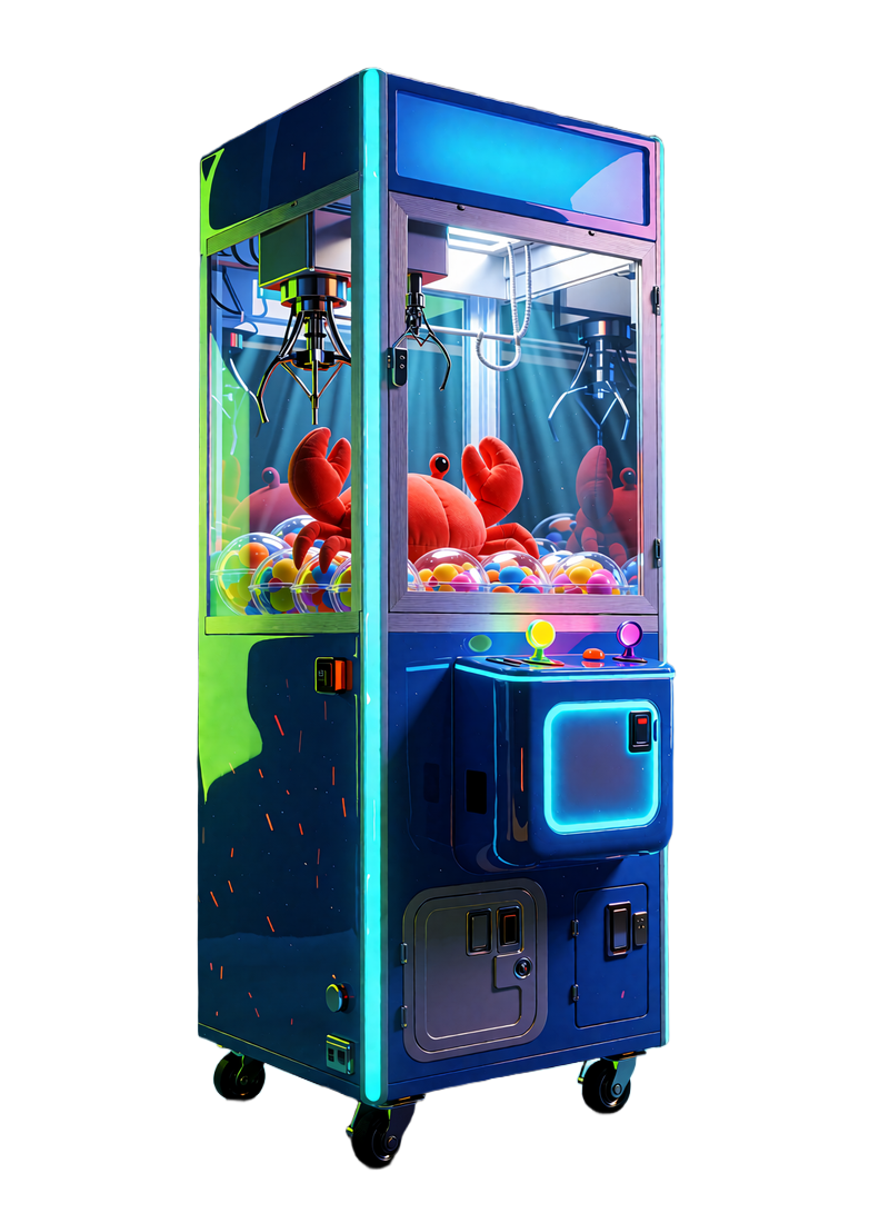 Automat Bonus Crab z chwytakiem i pluszowym krabem - codzienna gra o nagrody w Golisimo Casino